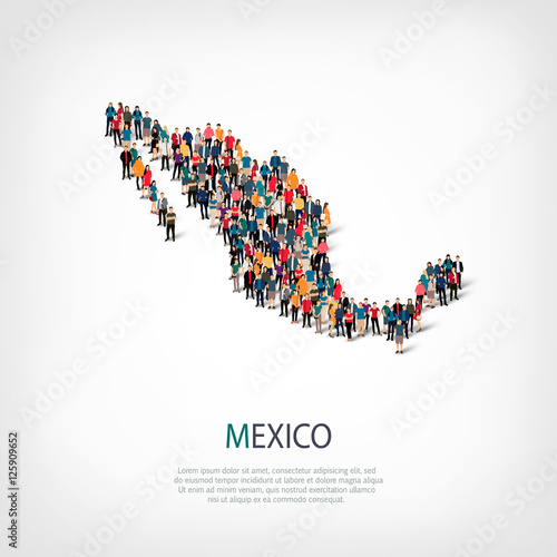 people map country Mexico vector