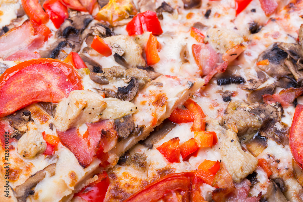 Italian pizza. macro. Background Italian pizza. macro. Background