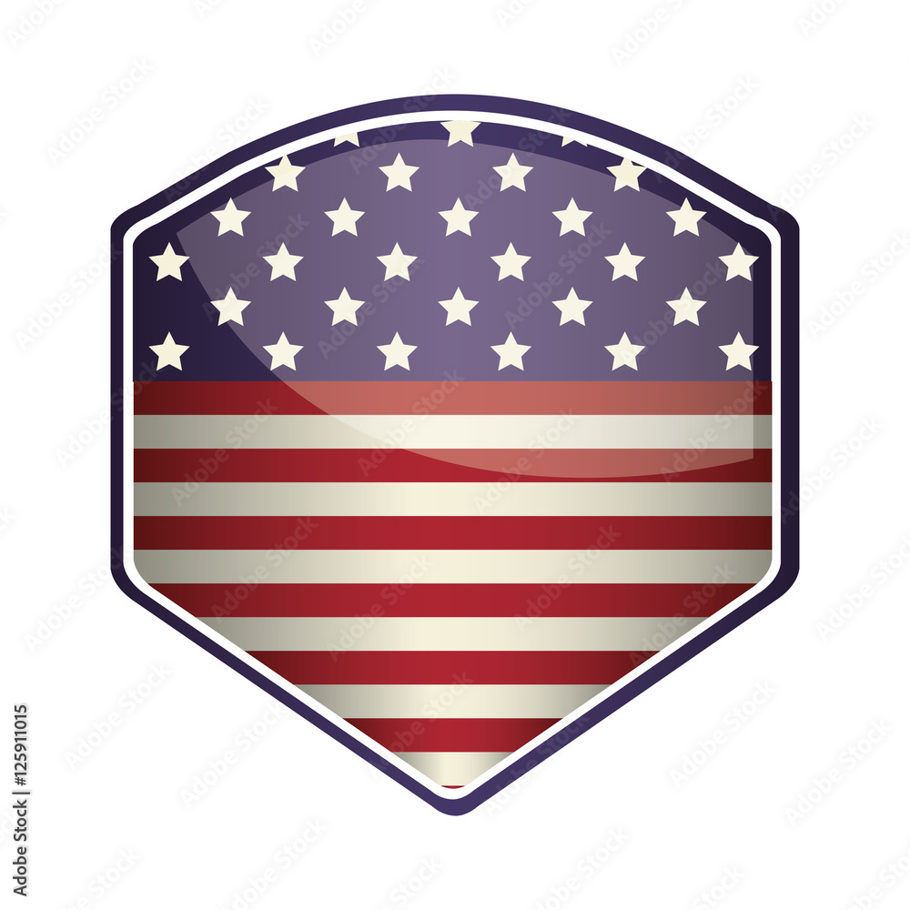 badge with usa flag colors over white background. vector illustration badge with usa flag colors over white background. vector illustration