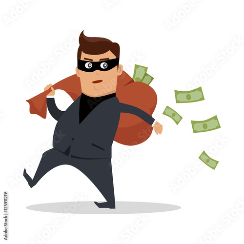 Money Stealing Concept Flat Design Vector