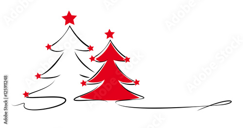 zwei tannenbäume mit sternen