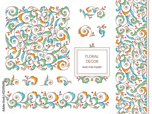 Vector set vignettes in Eastern style.