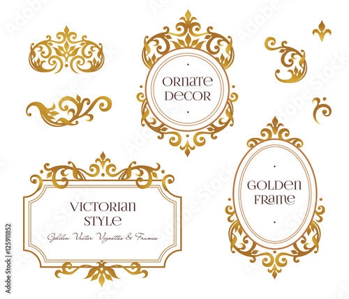 Vector set frames, vignette for design template.