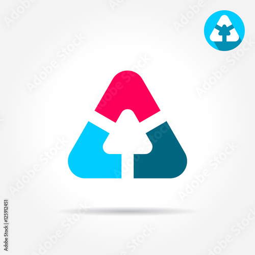 Delta letter sign, triangle shape with smoth edges