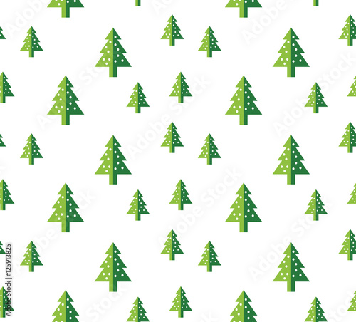 Christmas tree Seamless pattern for new year greeting card/wallpaper background. Vector Illustration. fir tree symbol.