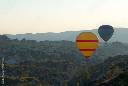 Cappadocia air balloons above hills