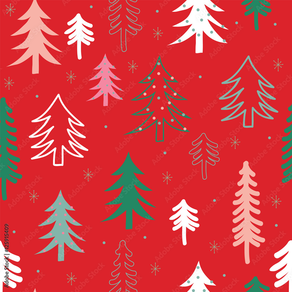 Seamless pattern background with Christmas tree design