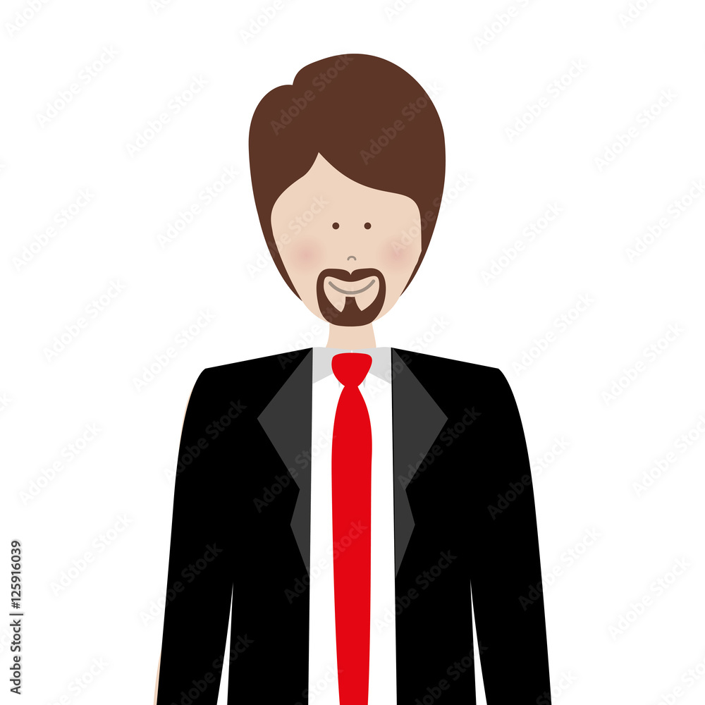 cartoon man smiling with executive clothes over white background. vector illustration cartoon man smiling with executive clothes over white background. vector illustration