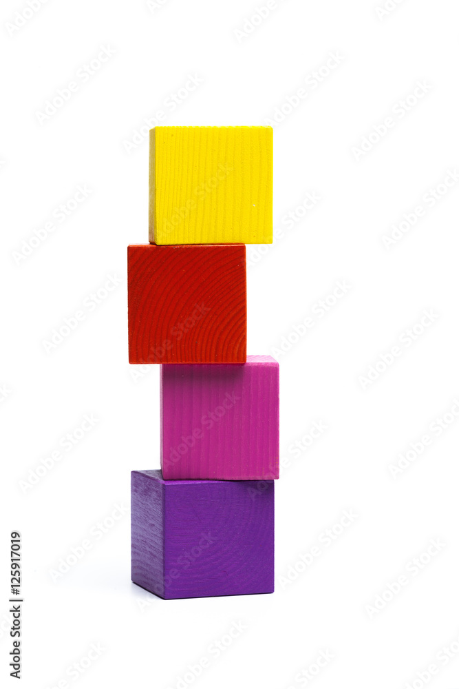 colored children cubes on white isolated background colored children cubes on white isolated background