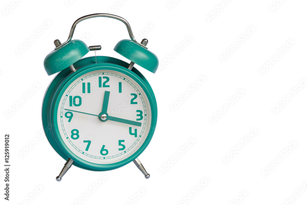 retro alarm clock on white background retro alarm clock on white background