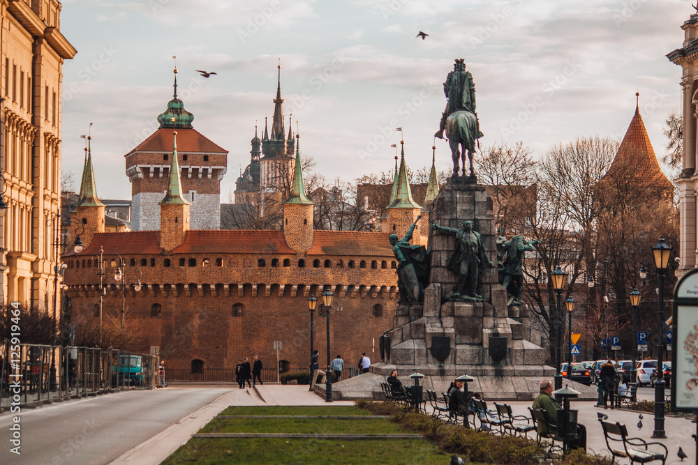 Cityscape of Krakow (Cracow) Poland