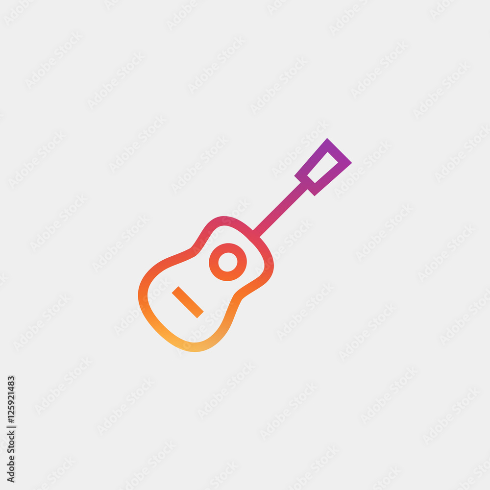 Acoustic guitar icon vector, clip art. Also useful as logo, web UI element, symbol, graphic image, silhouette and illustration. Acoustic guitar icon vector, clip art. Also useful as logo, web UI element, symbol, graphic image, silhouette and illustration.