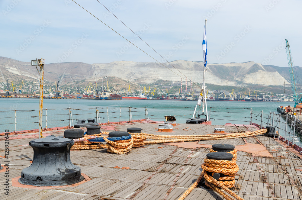 Novorossiysk. The deck of the cruiser Mikhail Kutuzov. Novorossiysk. The deck of the cruiser Mikhail Kutuzov.