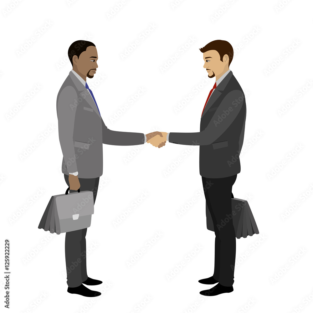 cartoon of businessmen shake hand