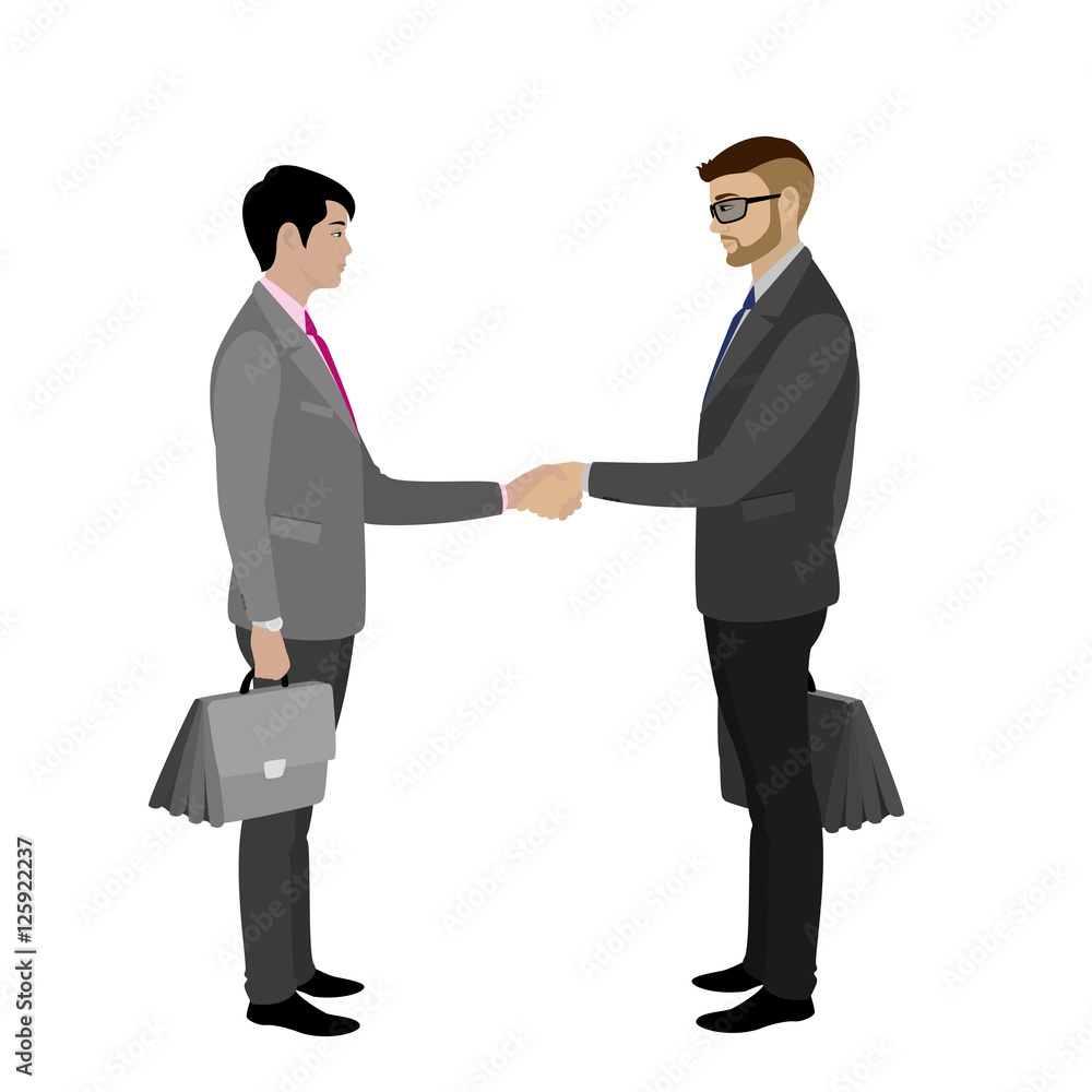Business man shaking hands, isolated on white background Business man shaking hands, isolated on white background