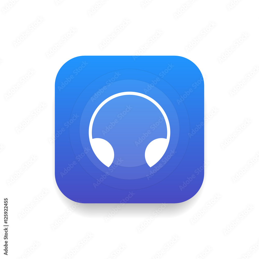 Headphone icon vector, clip art. Also useful as logo, square app icon, web UI element, symbol, graphic image, silhouette and illustration. Headphone icon vector, clip art. Also useful as logo, square app icon, web UI element, symbol, graphic image, silhouette and illustration.