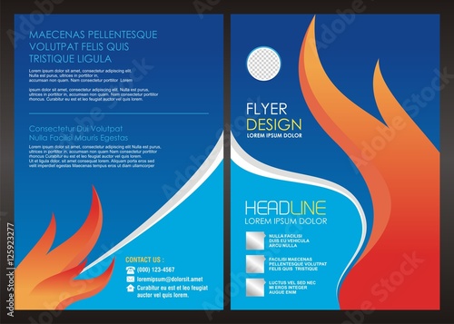 Fire - Flame - corporate flyer template Design