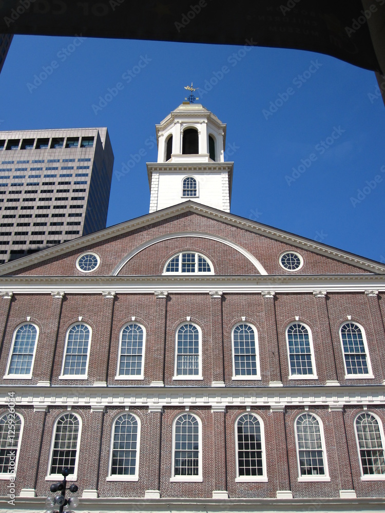  Red Brick colonial buildings in Boston Massachusetts