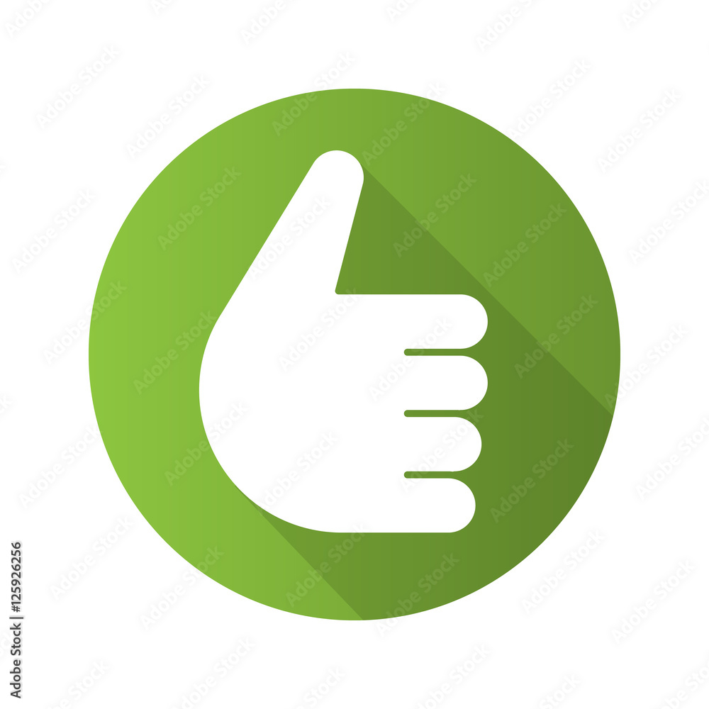 Thumbs up gesture flat design long shadow icon Thumbs up gesture flat design long shadow icon