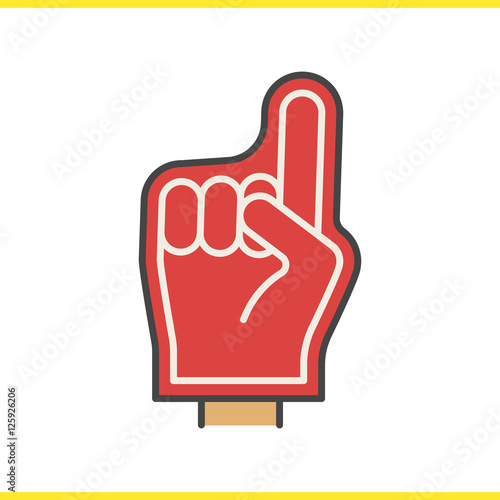 Foam finger color icon