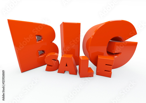 bright red BIG SALE 3d text