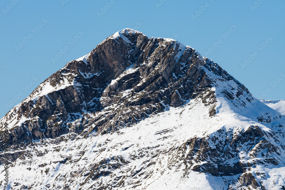 Mountain Peak covered with snow