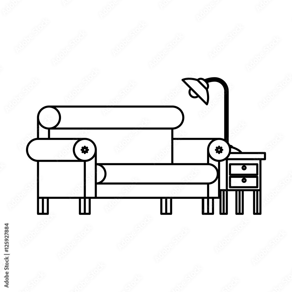 Chair table and lamp icon. Seat furniture interior home and comfortable theme. Isolated design. Vector illustration Chair table and lamp icon. Seat furniture interior home and comfortable theme. Isolated design. Vector illustration