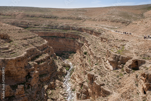 Canvas Print Kidron Valley, a river canyon in Judean desert. Israel
