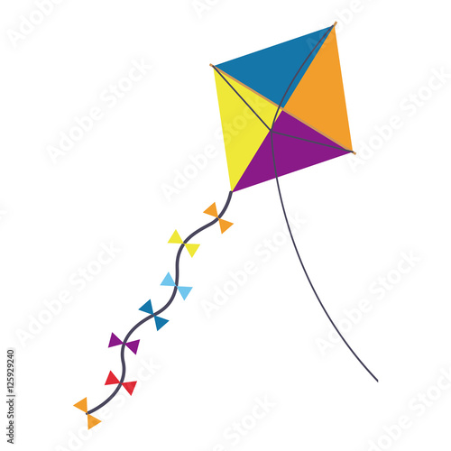 Kite icon. Toy game season wind and fun theme. Isolated design. Vector illustration