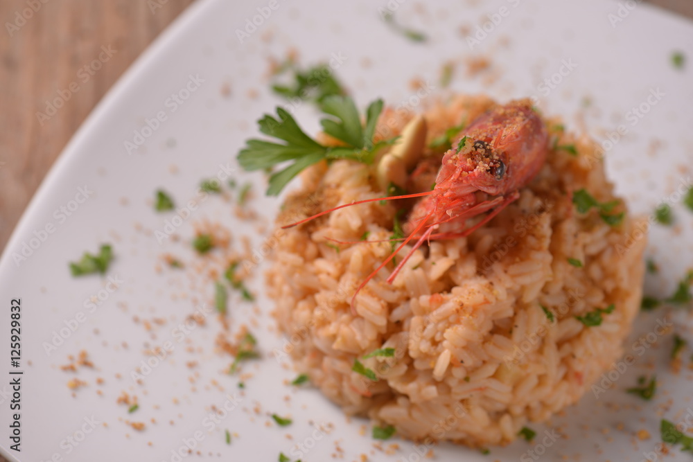 risotto con gamberi rossi del mediterraneo risotto con gamberi rossi del mediterraneo