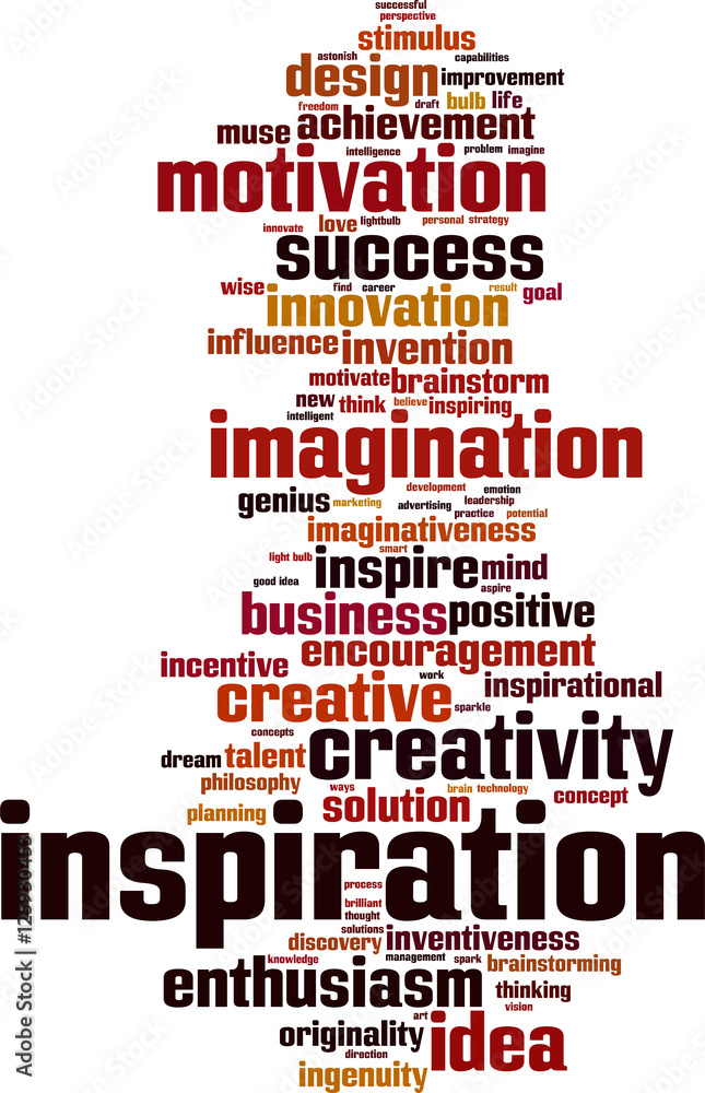 Inspiration word cloud concept. Vector illustration