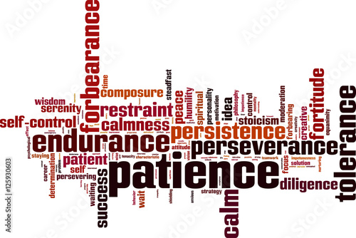 Patience word cloud concept. Vector illustration