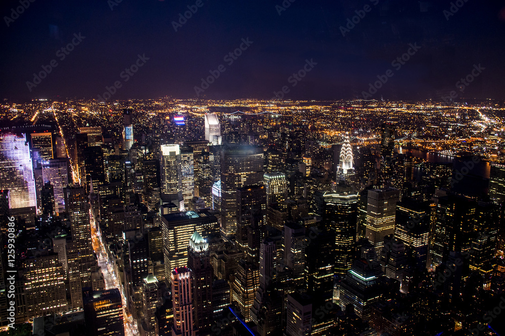 New York City USA Skyline by night Big Apple 3