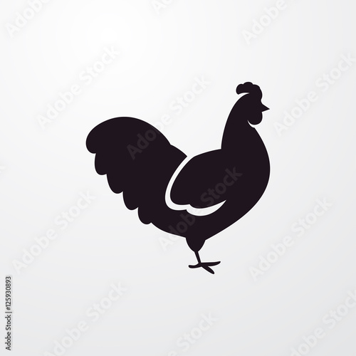 Tableau sur toile chicken icon illustration