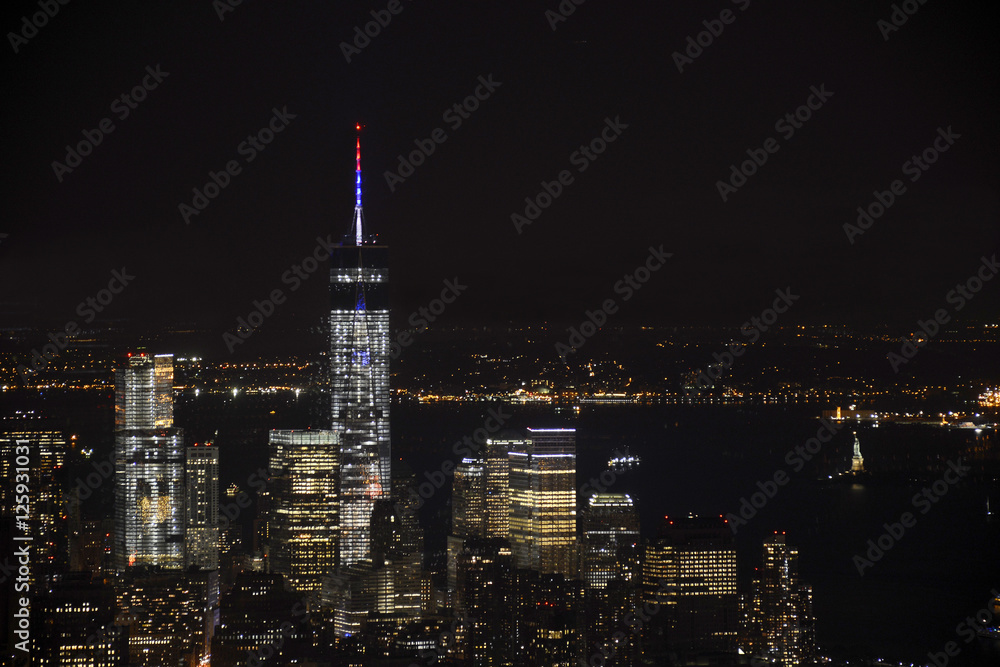 New York City USA Skyline by night Big Apple 6