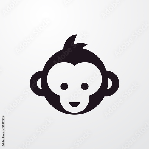 monkey face icon illustration