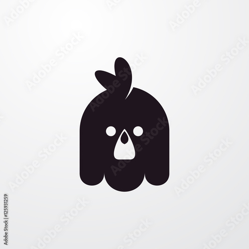 chicken face icon illustration