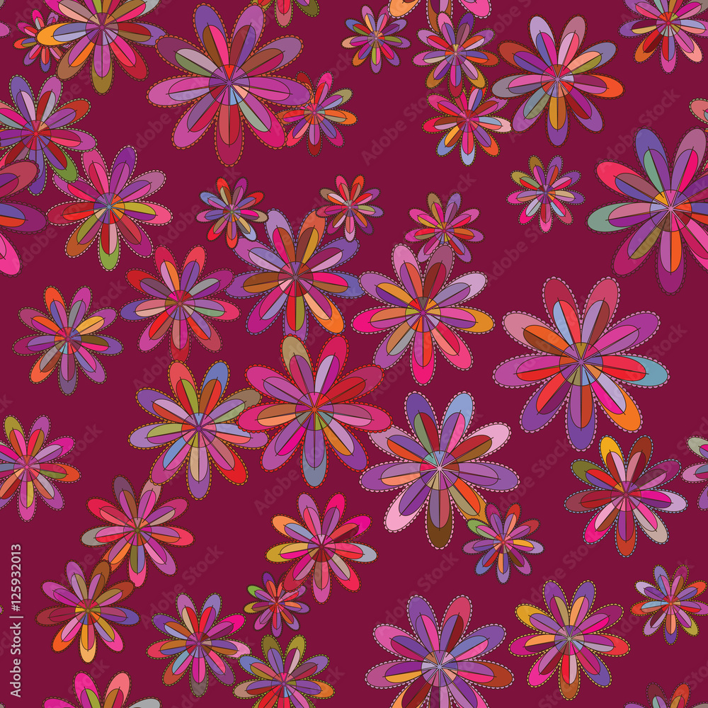 Seamless abstract hand-drawn floral pattern. Seamless pattern c Seamless abstract hand-drawn floral pattern. Seamless pattern c