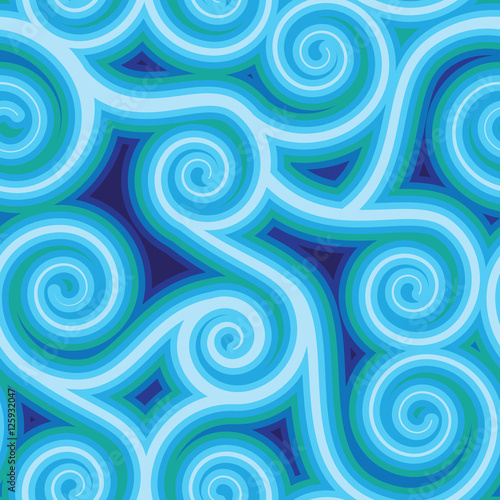 Seamless wave hand-drawn pattern, waves background (seamlessly t