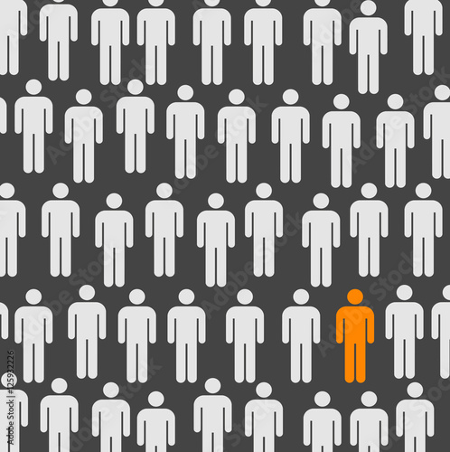 One isolated person in a crowd vector
