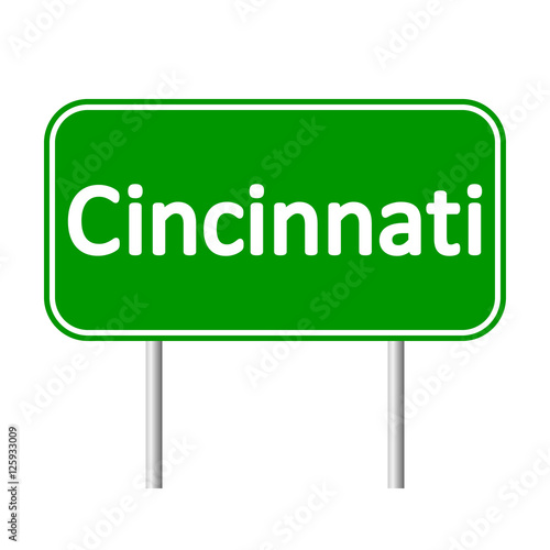 Cincinnati green road sign.