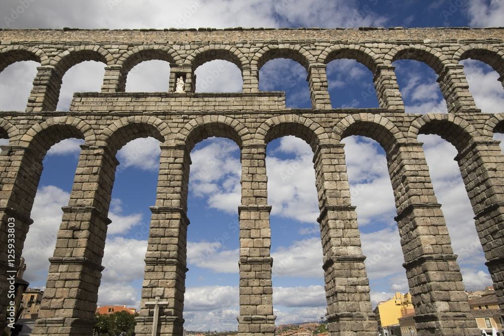 Roman aquaduct in Segovia, Spain