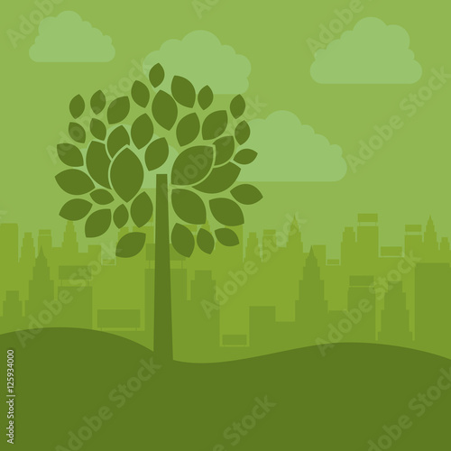 Tree with leaves icon. Plant nature environment spring and garden theme. Vector illustration