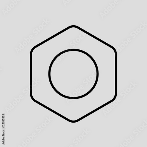nut outline vector icon