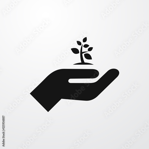 leaf in hand icon illustration