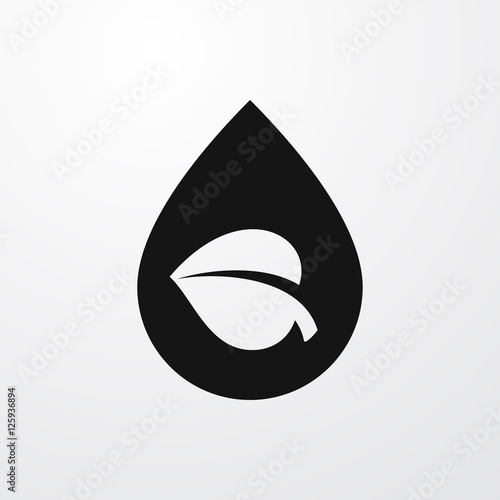 leaf and drop icon illustra...