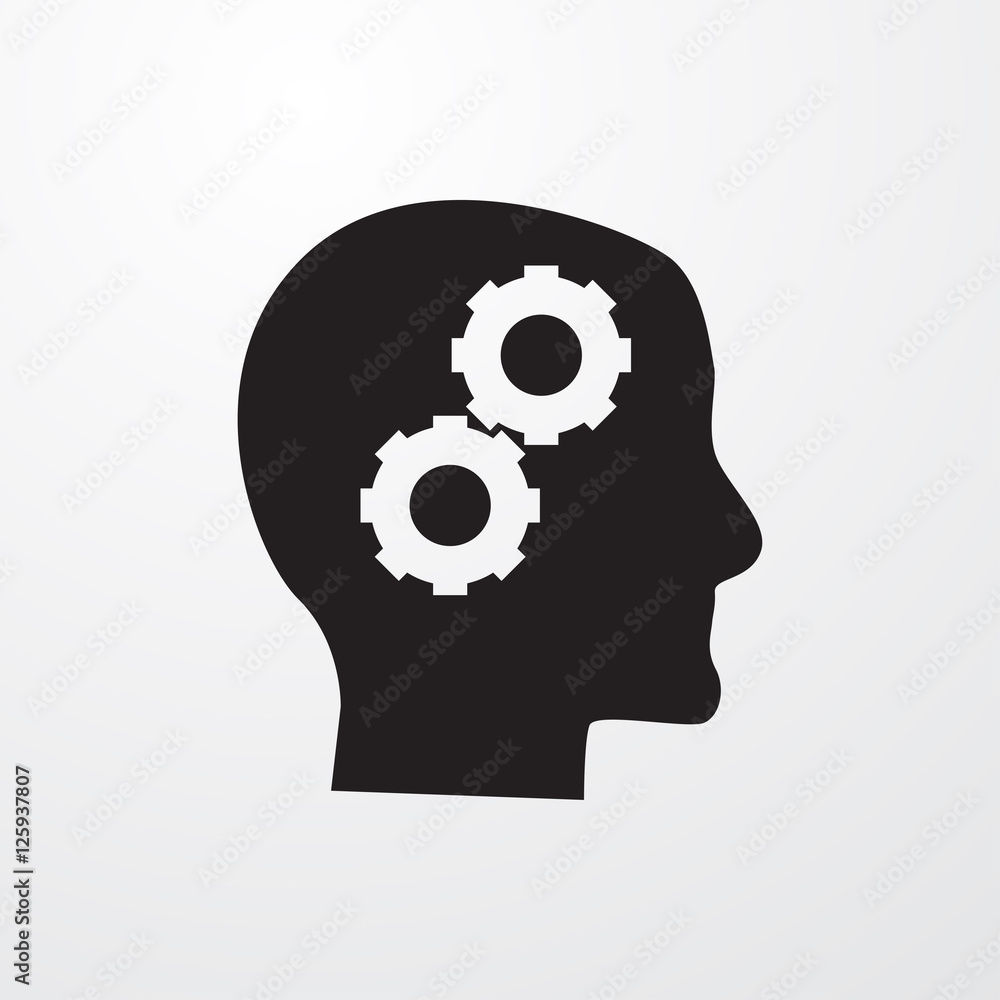 gear in head icon illustration gear in head icon illustration