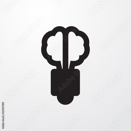 brain bulb icon illustration
