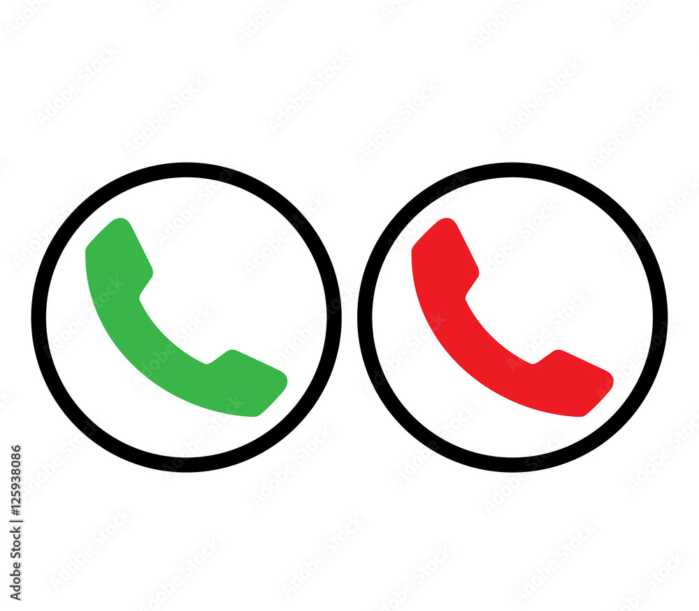 Green and Red Phone Icon Green and Red Phone Icon