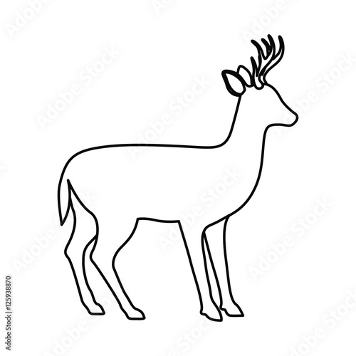 Deer icon. Livestock animal life nature and fauna theme. Vector illustration